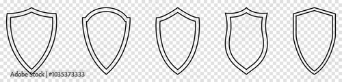 Security line shield icons