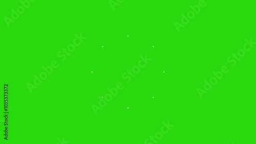 Minimal white Sparkle, Fireworks Animation 4k video on Green Background. Stylist animation of Circle Burst Motion Graphics in After Effects pop up, line animation.