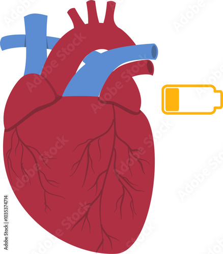 Heart disease illustration. Cardiovascular disease illustration.