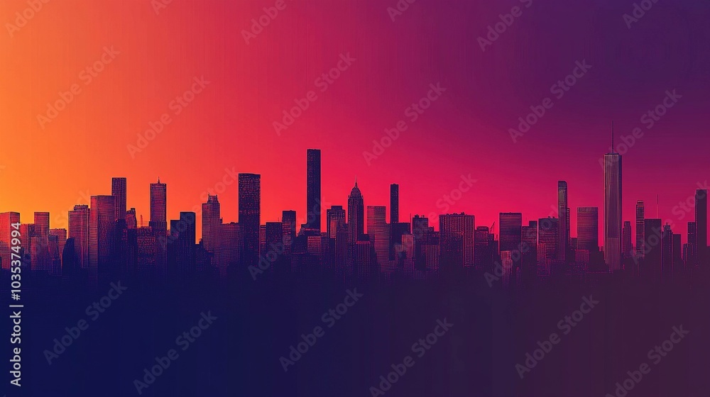 Fototapeta premium sunset over city