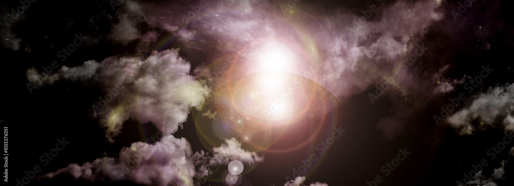galaxy in a free space. 3D rendering