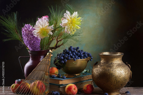 Wallpaper Mural still life with flowers Torontodigital.ca