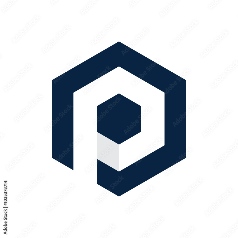 Initial hexagonal letter P logo design, illustration Vector symbol Initial hexagonal letter P logo design, illustration Vector symbol