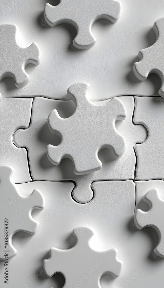 Confusion and jigsaw concept isolated with white highlights, png