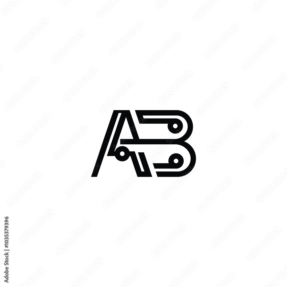 AB monogram logo design letter text name symbol monochrome logotype alphabet character simple logo AB monogram logo design letter text name symbol monochrome logotype alphabet character simple logo