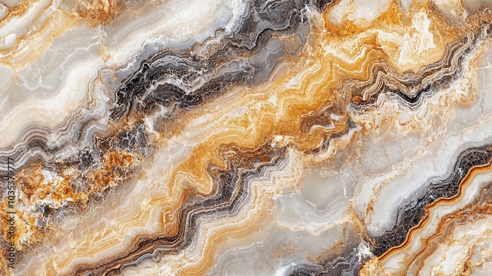 Fototapeta premium Luxury Marble Texture background featuring Beautiful Golden Accents throughout it for various design ideas.