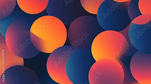 Gradient circles overlapping in a harmonious pattern, forming an abstract, modern look