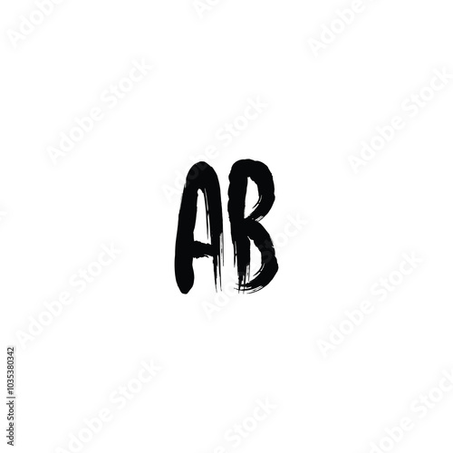 AB monogram logo design letter text name symbol monochrome logotype alphabet character simple logo