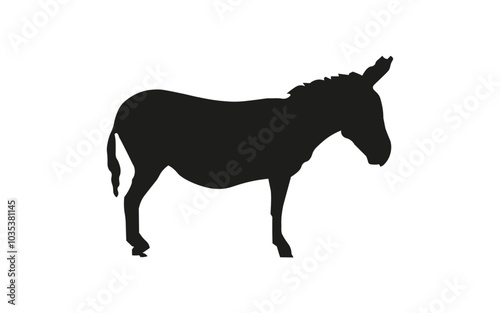 silhouette of a donkey, silhouette of a horse vector illustration