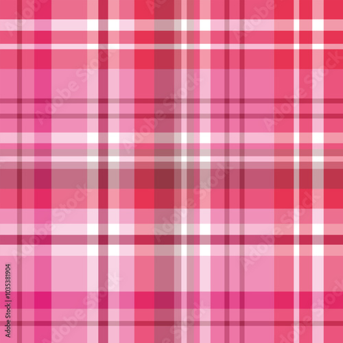 Seamless pattern in magical pink and white colors for plaid, fabric, textile, clothes, tablecloth and other things. Vector image.
