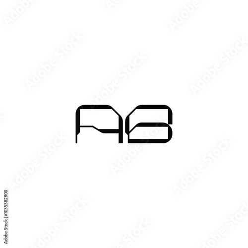 AB monogram logo design letter text name symbol monochrome logotype alphabet character simple logo