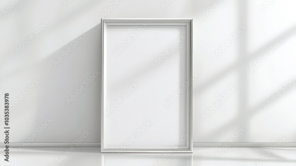 A white frame with a white background