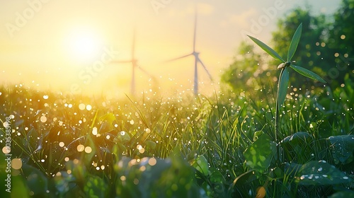 ESG corporate report on sustainable practices in the green energy sector. Concept ESG Reporting, Corporate Sustainability, Green Energy, Sustainable Practices, Environmental Disclosure photo