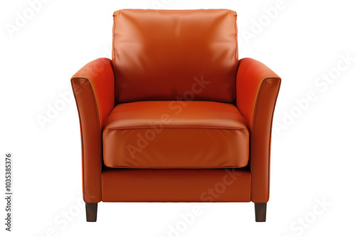 Contemporary Modern Armchair Front View Isolated - Perfect for Interior Design Projects and Furniture Catalogs