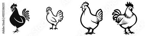 A whimsical chicken illustration, perfect for farm-themed projects or kitchen decor, featuring a charming design.