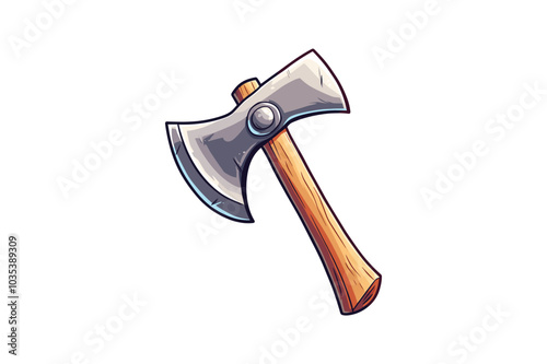 Hand-drawn axe cartoon vector icon concept Isolated Flat Vector Illustration clipart on a white background