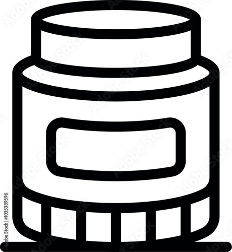 Simple line drawing of a jar of cream with a blank label for adding your own branding