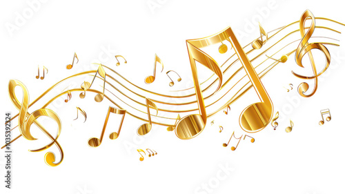 An Isolated Image of Music Notes on a White Background for Creative and Educational Projects