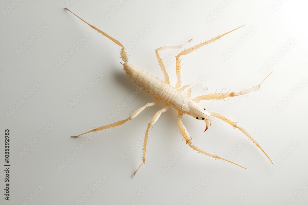 Elongated Wind Scorpion in Action, Crisp Isolation Elongated Wind Scorpion in Action, Crisp Isolation