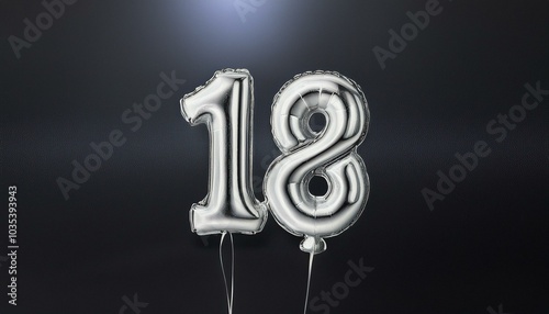 silver foil balloon 18 floats in neutral space