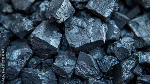 Close-up Texture of Black Coal Rocks