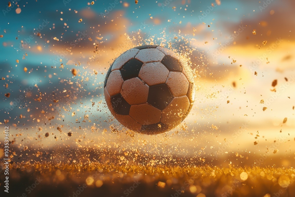 Fototapeta premium The excitement of a last-minute soccer victory captured in stunning detail