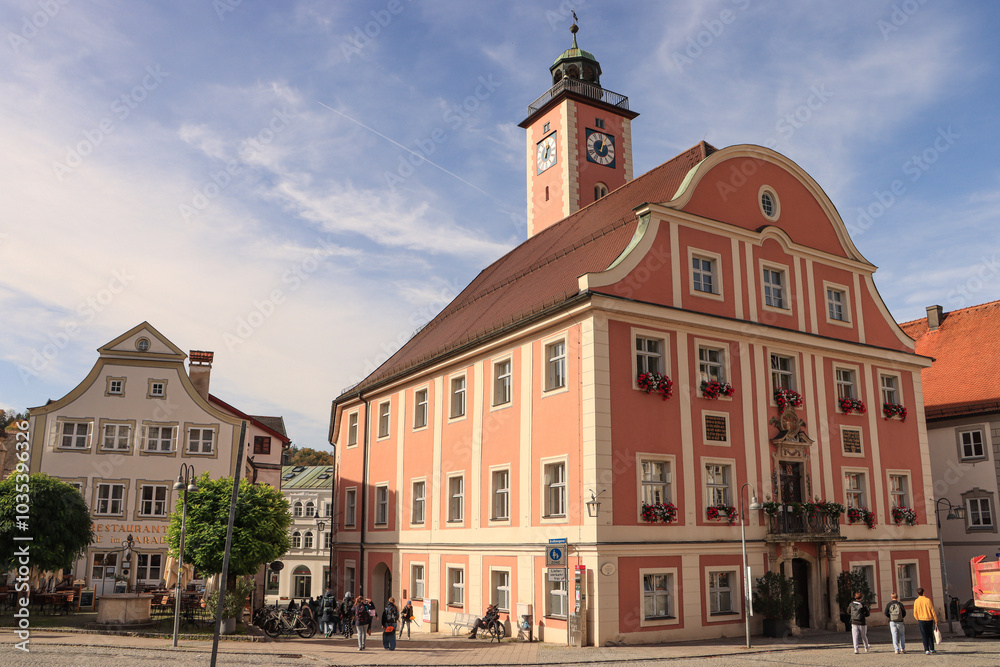 Naklejka premium Marktplatz mit Rathaus in Eichstätt