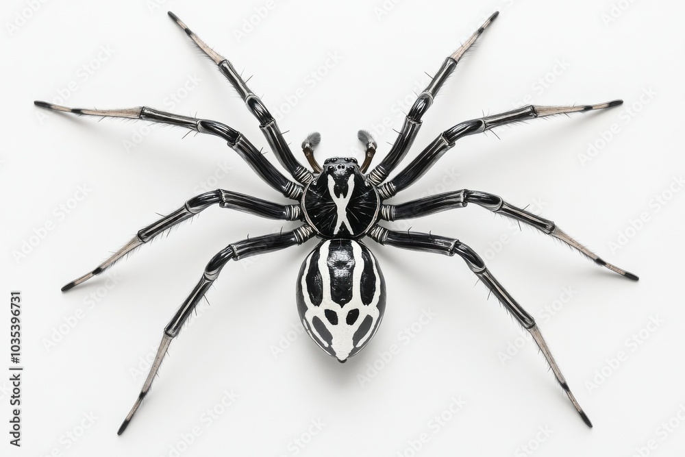 Metallic Silver Argiope Spider in X-Shaped Display Metallic Silver Argiope Spider in X-Shaped Display