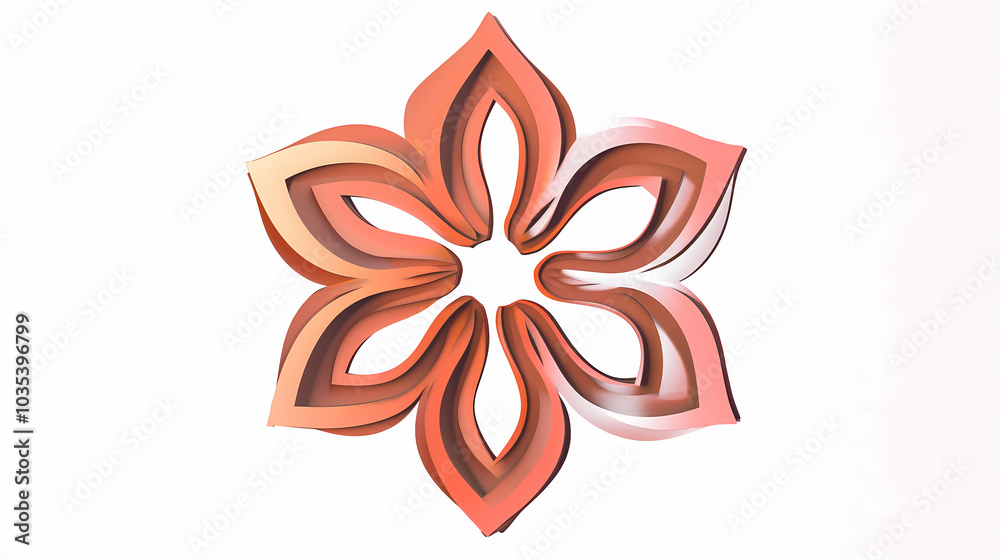 Cutter Flower logo 3d vector papercut