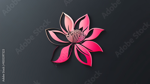 Cutter Flower logo 3d vector papercut photo