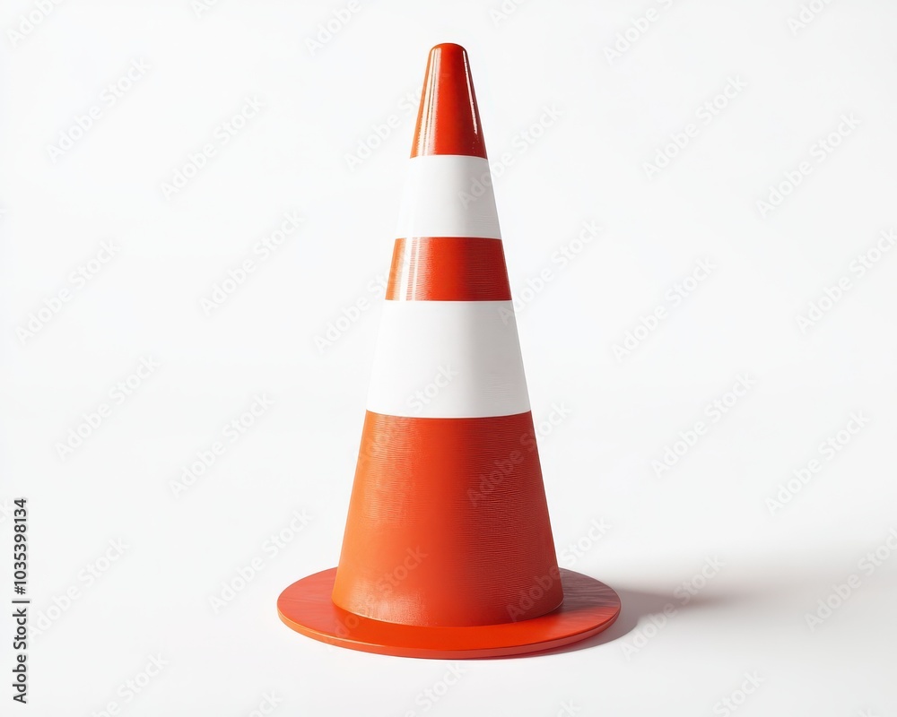 Traffic Cone. Isolated Safety Cone on White Background - 3D Rendering Traffic Cone. Isolated Safety Cone on White Background - 3D Rendering