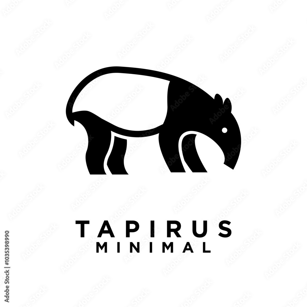 Tapirus line black logo icon design illustration Tapirus line black logo icon design illustration