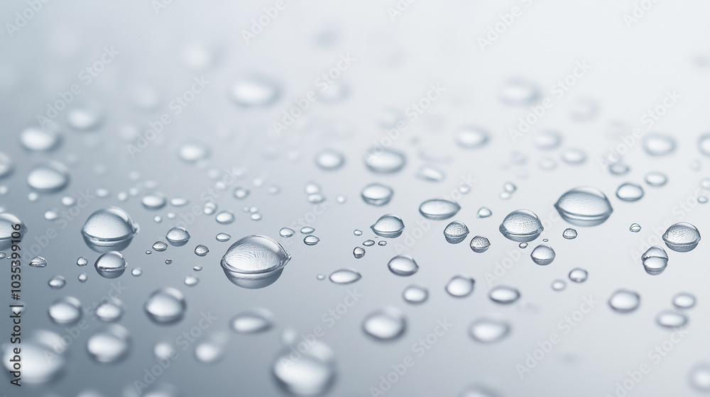 Abstract Close-up of Water Droplets and Pastel Toned Blotches