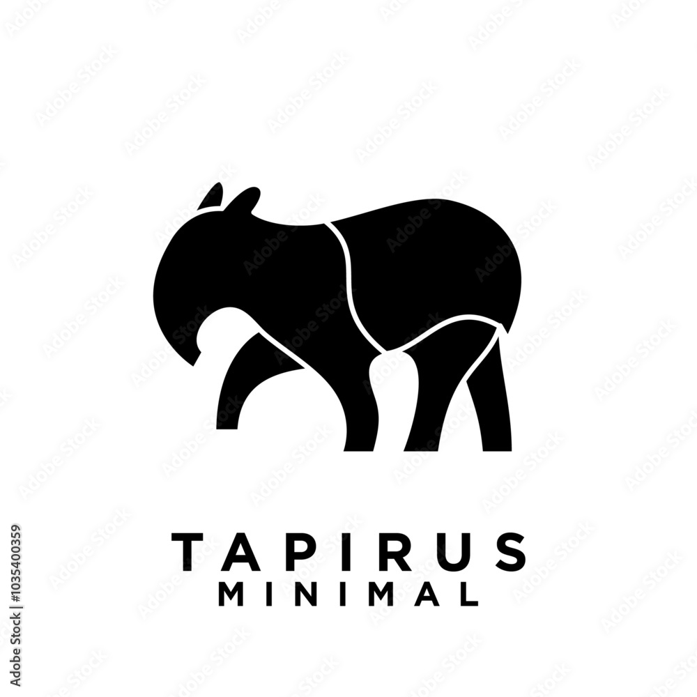Tapirus line black logo icon design illustration Tapirus line black logo icon design illustration