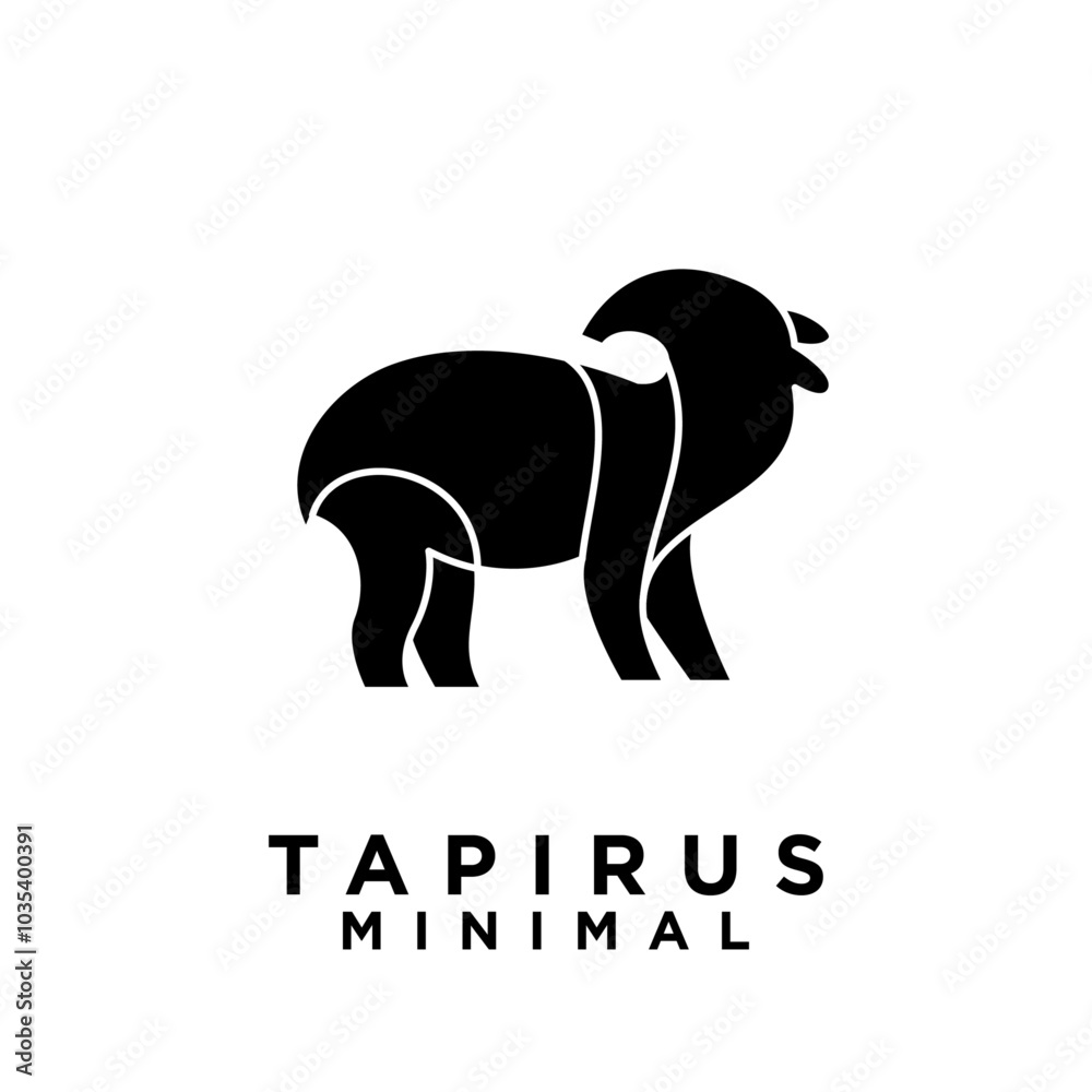Obraz premium Tapirus line black logo icon design illustration