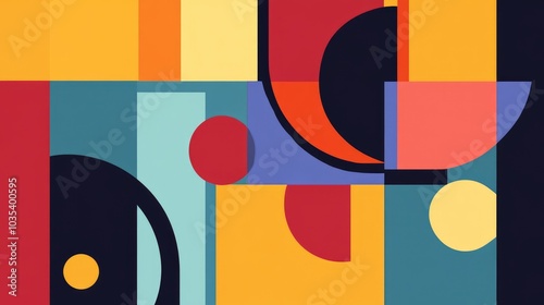 A bold abstract canvas print featuring geometric shapes in contrasting colors, perfect for contemporary home decoration