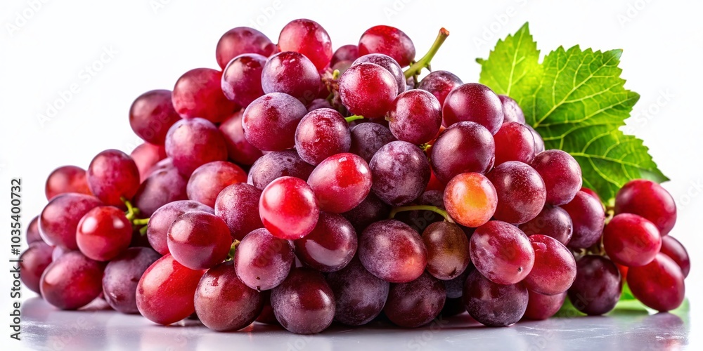 Fresh Red Grapes on White Background - Perfect for Product Photography Fresh Red Grapes on White Background - Perfect for Product Photography