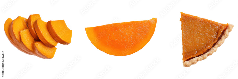 Pumpkin Pie Slices Thanksgiving Dessert Autumn Food Pumpkin Pie Slices Thanksgiving Dessert Autumn Food