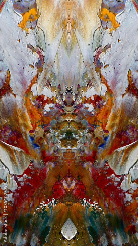 Fototapeta premium Abstract background art . Ethnic pattern. Mixtures of oil paint. Trendy hand painting canvas. Wall decor and Wall art prints Idea. 3D Texture. Art object