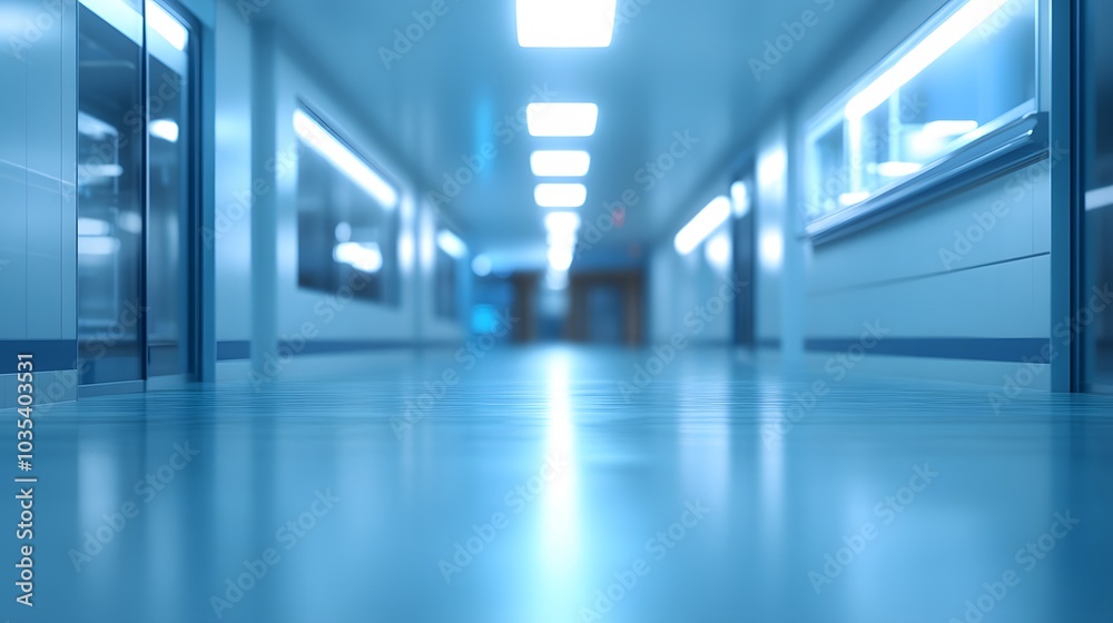 abstract defocused blurred technology space background, empty business corridor or shopping mall. Medical and hospital corridor defocused background with modern laboratory . abstract defocused blurred technology space background, empty business corridor or shopping mall. Medical and hospital corridor defocused background with modern laboratory .