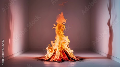 the fire is burning
