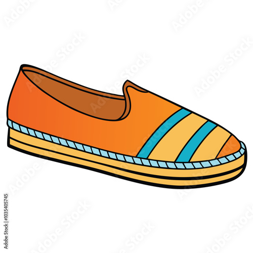 espadrilles shoes. Vector Illustration isolated on white background woman man unisex shoes 