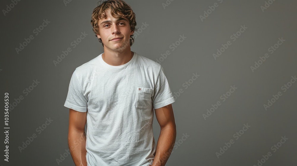 Portrait of young handsome teenage boy against a gray background Portrait of young handsome teenage boy against a gray background