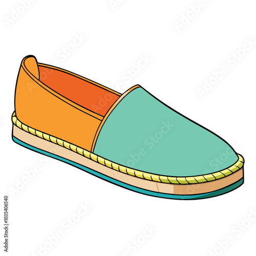 espadrilles shoes. Vector Illustration isolated on white background woman man unisex shoes 