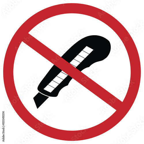 No cutter or no sharp symbol prohibiton sign