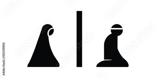 Prayer Room vector pictogram. a flat illustration iconic design.