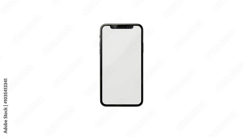 Isolated Smartphone with Blank Screen Ready for Customization and Design Presentation on White Background Isolated Smartphone with Blank Screen Ready for Customization and Design Presentation on White Background