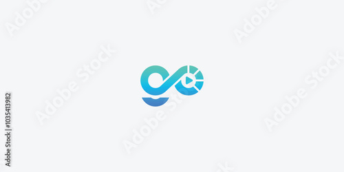 creative letter go and video logo