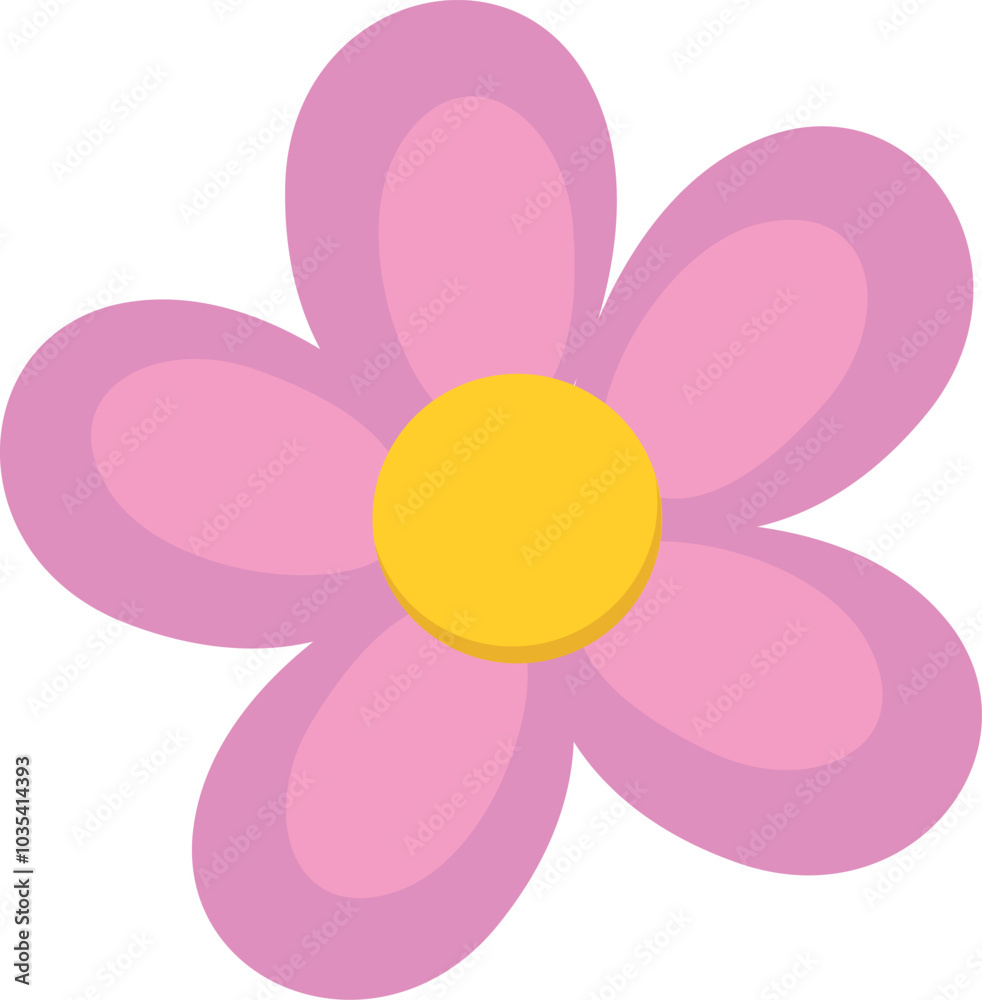 Pink flower icon. Natura bloom. Decorative element Pink flower icon. Natura bloom. Decorative element