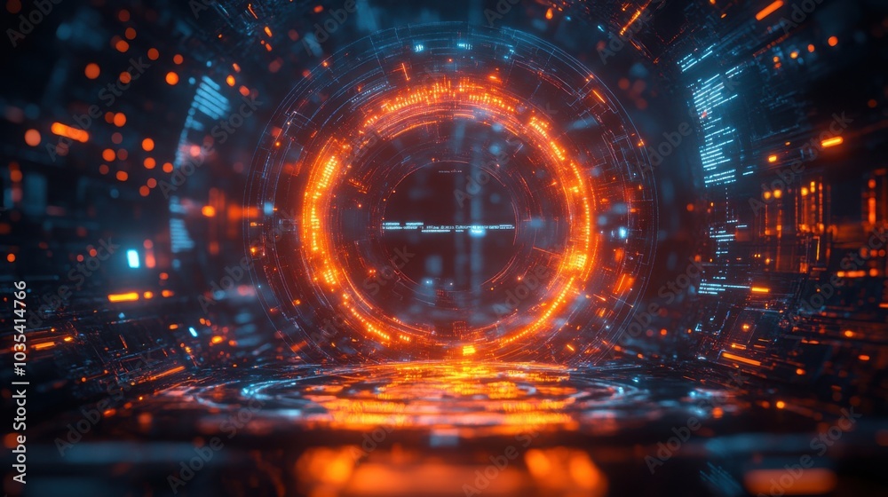 Obraz premium Innovative Glowing Hologram Webinars: Transforming Online Education Engagement with Visual Technologies